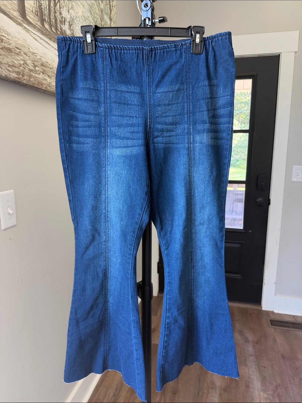 No Boundaries Dark Blue Pull-On Flared Jeans